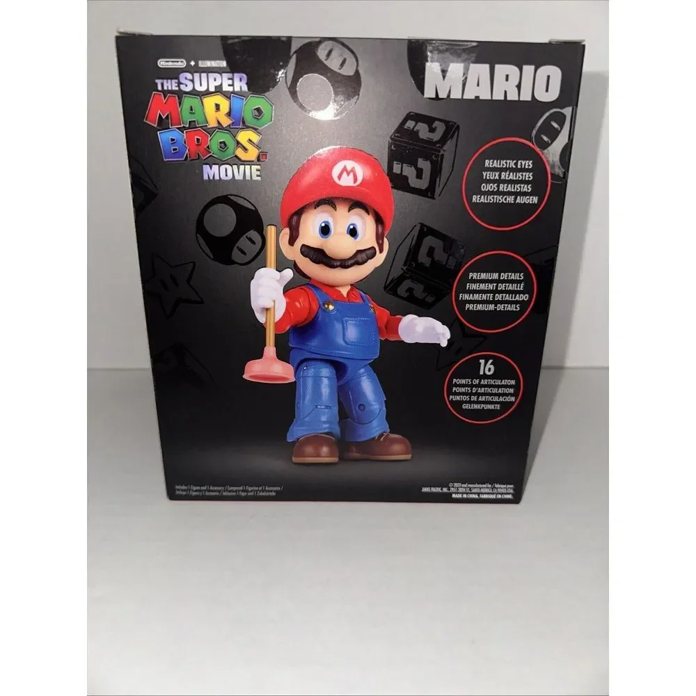 Nintendo The Super Mario Bros. Movie Mario‎ Figure with Plunger Accessory NEW